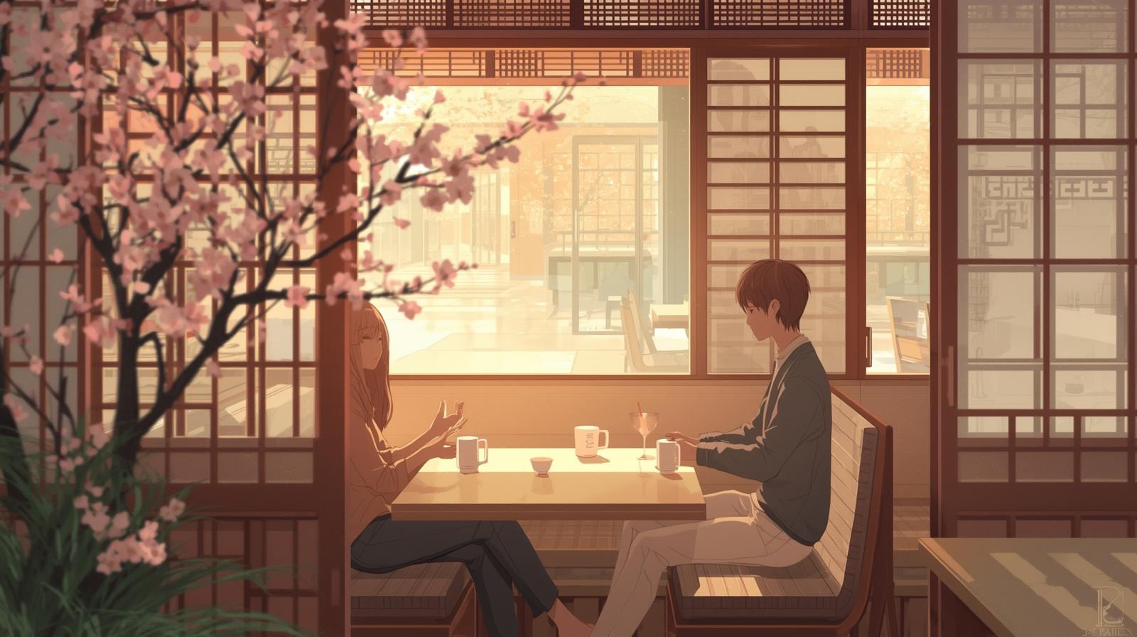 デートしている男女の写真